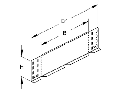 Dimensional drawing Niedax RAW 110 300 F Length  and angle joint