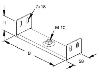 Product image Niedax RTU 60 150 Wall   ceiling bracket for cable tray
