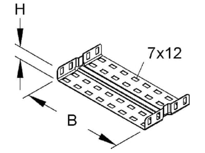 Dimensional drawing Niedax RV 35 100 Longitudinal joint for cable tray