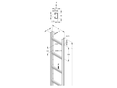 Mazeichnung Niedax STM 60 203 3 F Steigetrasse feuerv 