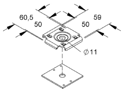 Mazeichnung 1 Niedax GRKB 10 F Befestigung