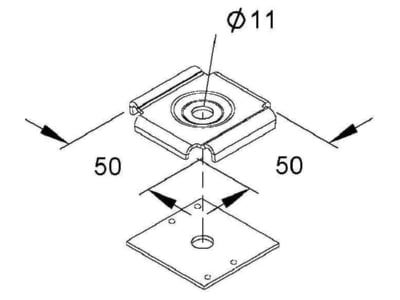 Mazeichnung 2 Niedax GRKB 10 F Befestigung