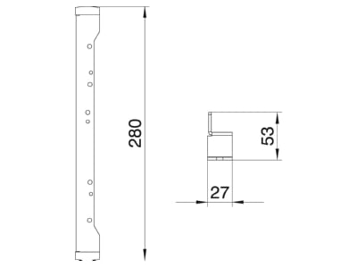 Mazeichnung 1 OBO NW 250 3 QK Nivellierwinkel fuer UZD250 3