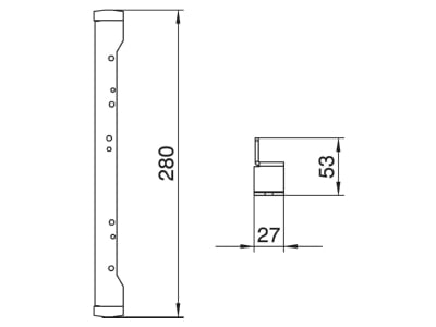 Mazeichnung 2 OBO NW 250 3 QK Nivellierwinkel fuer UZD250 3