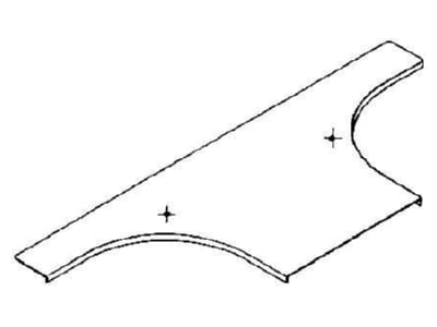 Dimensional drawing 1 Niedax RTADV 600 F Add on tee cover for cable tray 604mm
