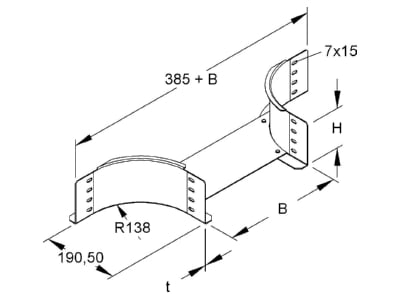 Product image Niedax RTAS 110 500 Add on tee for cable tray  solid wall 
