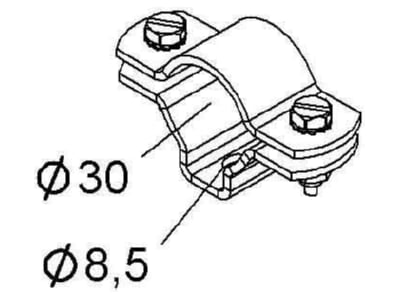 Product image Niedax SASS 30 F Clamp for cable tubes 30mm
