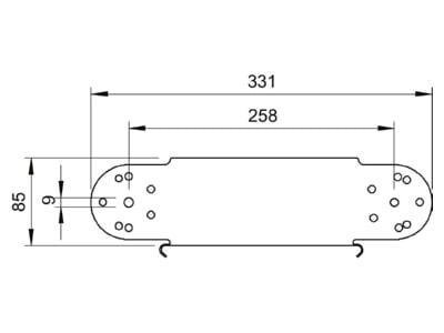 Mazeichnung 1 OBO RGBEV 830 FT Gelenkbogen Element 85x300mm vertikal