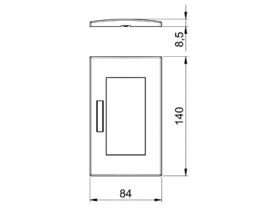 Mazeichnung 1 OBO AR45 BF2 RW Abdeckrahmen 2fach 84x140mm rws