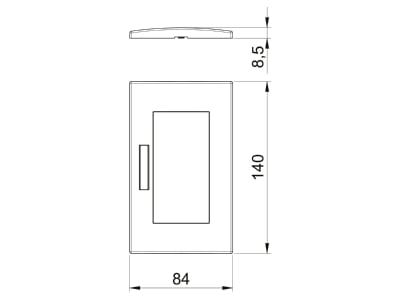 Mazeichnung 2 OBO AR45 BF2 RW Abdeckrahmen 2fach 84x140mm rws