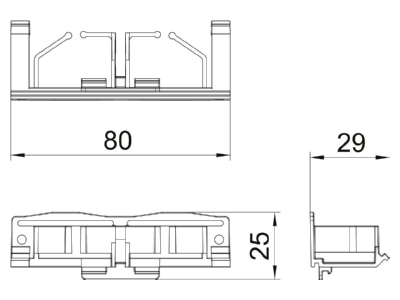 Mazeichnung 1 OBO GAD OTA Oberteiladapter f Designkanal gsw