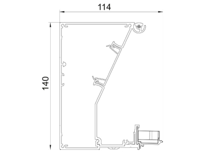Mazeichnung 1 OBO GAD UEL Geraeteeinbaukanal Design ohne Oberteil
