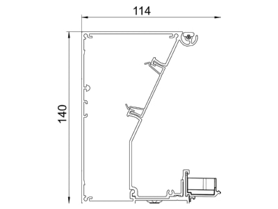 Mazeichnung 2 OBO GAD UEL Geraeteeinbaukanal Design ohne Oberteil