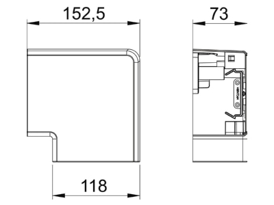 Mazeichnung 2 OBO GK FH70110RW Flachwinkel 70x110mm rws
