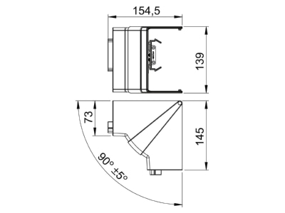 Mazeichnung 1 OBO GK IH70130LGR Inneneck 70x130mm lgr