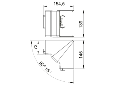 Mazeichnung 2 OBO GK IH70130LGR Inneneck 70x130mm lgr