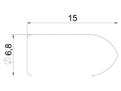 Dimensional drawing 1 OBO GR KS 4 8 OR End capforProfile 15mm
