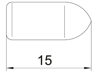 Dimensional drawing 2 OBO GR KS 4 8 OR End capforProfile 15mm