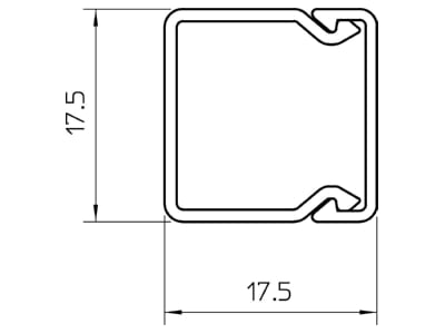 Dimensional drawing 1 OBO WDKH 20020RW Wireway 17 4x17 4mm RAL9010
