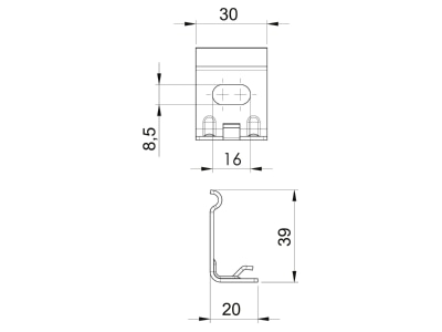 Mazeichnung 1 OBO WH GRM35 FT Wandhalter 35x50mm