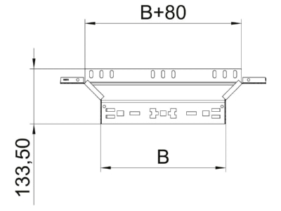Masszeichnung 2 OBO RAAM 620 FT Anbau Abzweigstueck 60x200mm