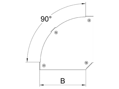 Mazeichnung 2 OBO DFBM 90 100 DD Deckel Bogen 90Grad B 100mm