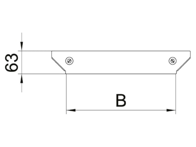 Dimensional drawing 1 OBO DFAAM 100 FS Add on tee cover for cable tray 100mm
