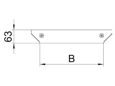 Dimensional drawing 2 OBO DFAAM 100 FS Add on tee cover for cable tray 100mm