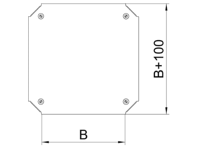 Dimensional drawing 2 OBO DFKM 100 FS Cross cover for cable tray 100mm