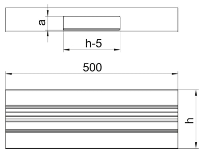 Dimensional drawing 1 OBO GA ST70170RW Tee for wall duct 170x70mm RAL9010
