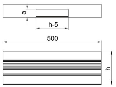 Dimensional drawing 2 OBO GA ST70170RW Tee for wall duct 170x70mm RAL9010