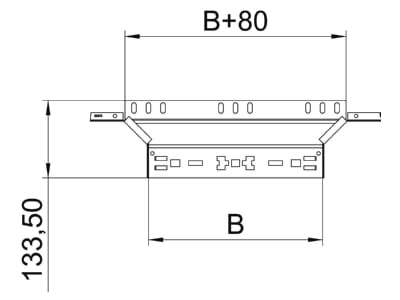 Dimensional drawing 2 OBO RAAM 110 FS Add on tee for cable tray  solid wall 