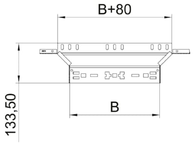 Masszeichnung 1 OBO RAAM 810 FT Anbau Abzweigstueck 85x100mm