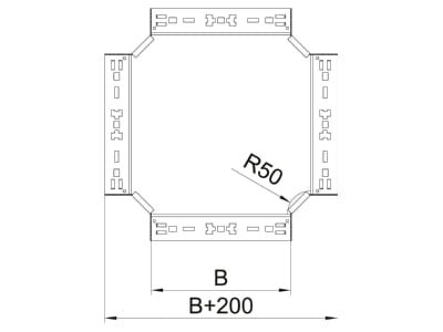 Dimensional drawing 2 OBO RKM 110 FS Cross piece for cable tray 110x100mm