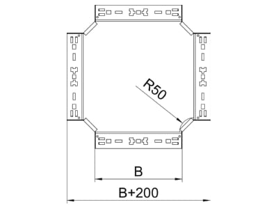 Dimensional drawing 1 OBO RKM 610 FS Cross piece for cable tray 60x100mm
