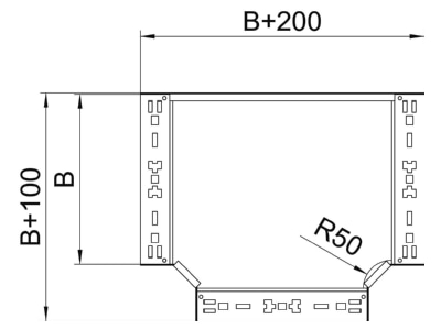 Masszeichnung 1 OBO RTM 110 FS T Abzweigstueck 110x100mm