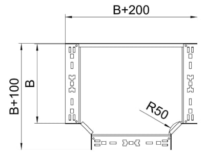 Masszeichnung 1 OBO RTM 150 FS T Abzweigstueck 110x500mm