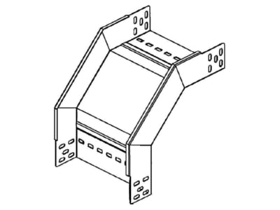 Line drawing Niedax RFD 60 100 F Bend for cable tray  solid wall 
