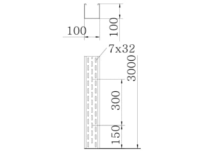 Mazeichnung 1 OBO BKRS 1010 FS Kabelrinne BKRS begehbar