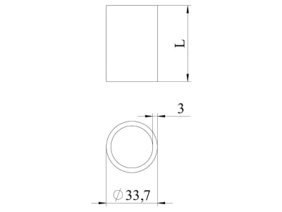 Mazeichnung 1 OBO DHI 050 Distanzhuelse fuer isolierte Decken