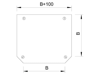 Dimensional drawing 1 OBO DFT 150 DD Tee cover for cable tray 150mm
