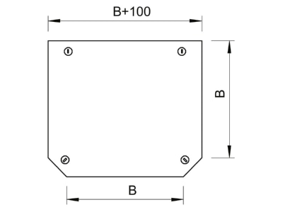 Dimensional drawing 2 OBO DFT 150 DD Tee cover for cable tray 150mm