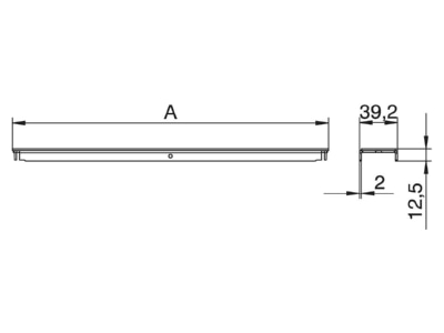 Dimensional drawing 1 OBO DSU2 400 4030 Cover support for underfloor duct
