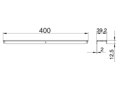 Dimensional drawing 2 OBO DSU2 400 4030 Cover support for underfloor duct
