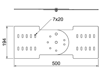 Dimensional drawing 1 OBO GVM 200 FT Longitudinal joint for cable support
