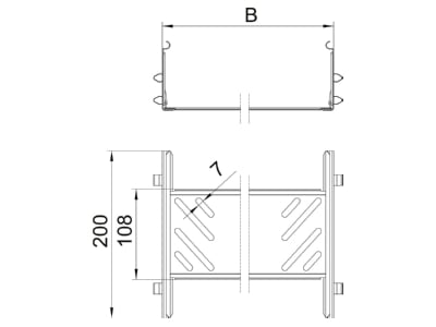 Dimensional drawing 1 OBO KTSMV 110 A2 Longitudinal joint for cable support KTSMV 110 VA4301
