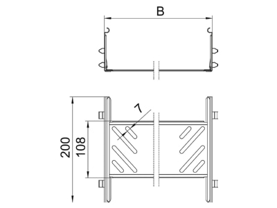 Dimensional drawing 2 OBO KTSMV 110 A2 Longitudinal joint for cable support KTSMV 110 VA4301