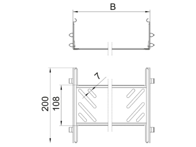 Dimensional drawing 1 OBO KTSMV 120 A2 Longitudinal joint for cable support KTSMV 120 VA4301
