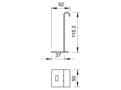 Dimensional drawing 2 OBO LAS 110 FS Connector for cable support Steel