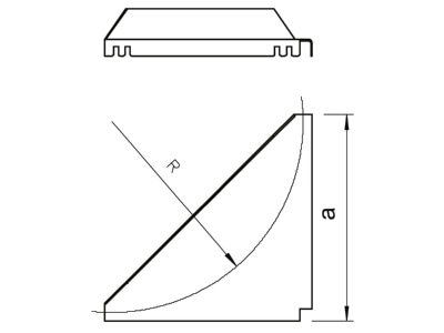 Dimensional drawing 2 OBO LEB 25 DD Corner plate for cable ladder